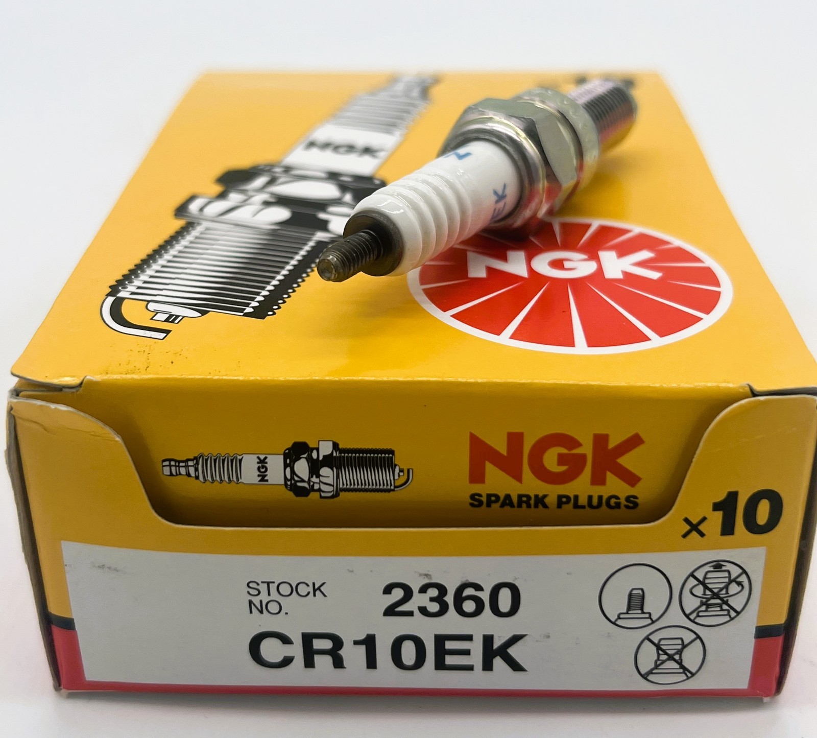 NGK CR10EK Spark Plugs 10-Pack Yamaha YZF-R6 R6 R6S 1999-2020 Suzuki GSX-R SV