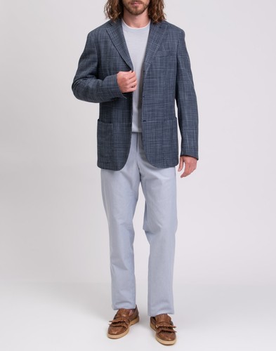 RRP€910 MONTEDORO Silk & Wool Blazer Jacket IT50 US40 L Prince of Wales Collared - Picture 2 of 8