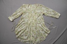Kimchi Blue Urban Outfitters L Floral Pintuck Full Button Tunic Blouse Boho