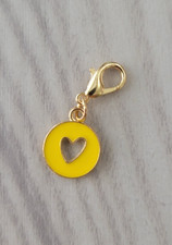 New  Yellow Heart cutout  Keychain  Clip  Charm  Metal  Clasp