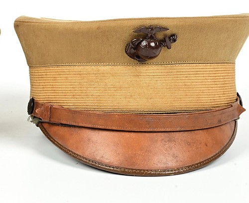WWI USMC OFFICER'S 1917 PATTERN SUMMER KHAKI BELL CROWN HAT WITH EGA