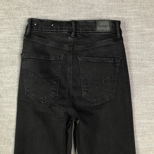 American Eagle Jeans Womens 0 Black Curvy High Rise Flare Next Level Stretch - Picture 13 of 15