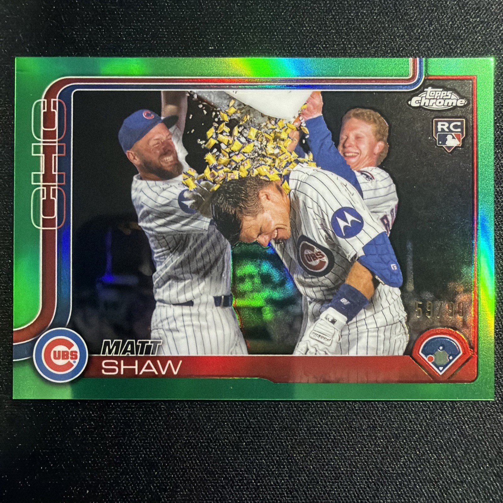2025 Topps Chrome Update Matt Shaw Rookie RC #USC196 Green Image Variation /99