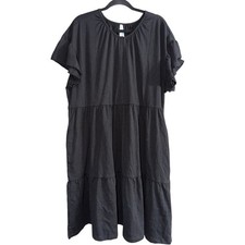 Seven7 Women's Plus Size Black Knee Length Tiered Dress Size 2X New