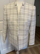 New KASPER plaid tweed jacket, ivory combo, Size 4