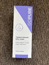 GoPure Tighten Smooth Belly Cream 4.25 Fl. Oz. 125mL Vegan Cruelty Free Sealed