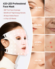 Red Light Therapy for Face, 4 Modes Led Face Mask Light Therapy with Travel Bag,