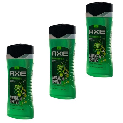 3x400 ml AXE 3in1 Anti Hangover Awake & Revive Duschgel XL