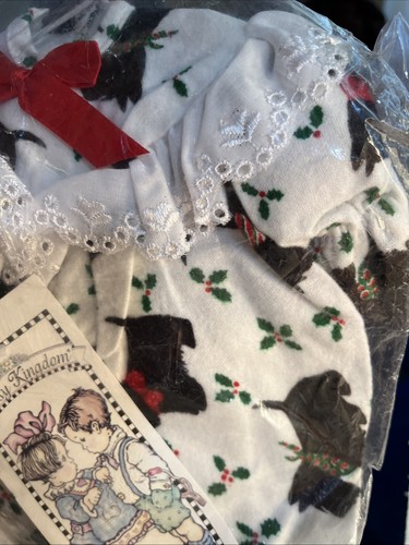 NEW Daisy Kingdom Scottie Dog Terrier Christmas Holly Footed Pajama 12” Doll NWT - Picture 3 of 7