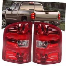 Tail lights Assembly Compatible with Chevy Silverado 2007-2013 Pair Red Trim