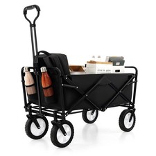 COSTWAY Outdoor Collapsible Folding Utility Wagon Heavy Duty Camping Garden Cart