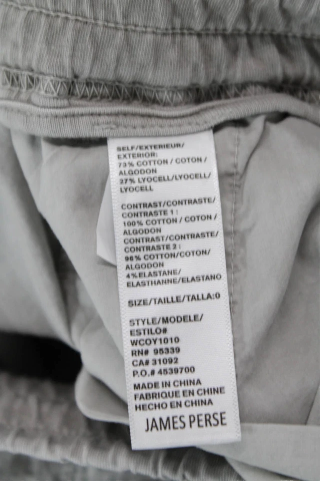 Женские хлопчатобумажные брюки-карго James Perse в полоску с принтом прямые штанины серые размер 0 - Изображение 4 из 4