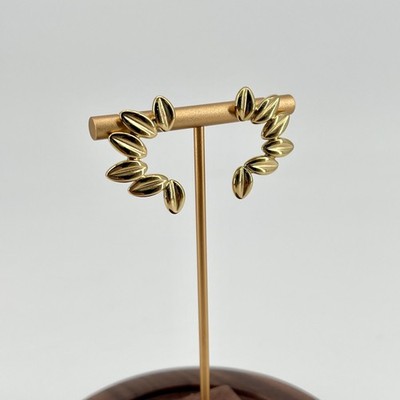 3129509 Ohrringe Motiv Kaffeebohne Stahl vergoldet T2 x 3 cm