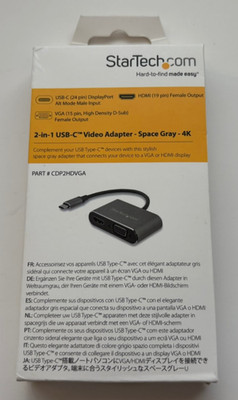StarTech: 2-in-1 USB-C Video Adapter Space Gray CDP2HDVGA (New Open Box)