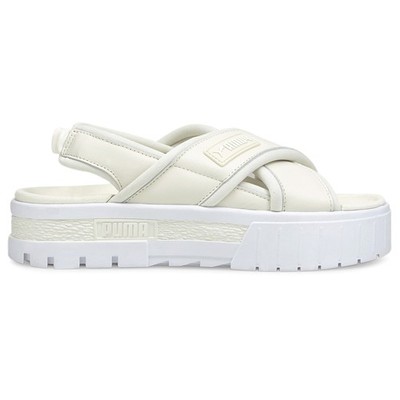 PUMA Mayze Logo Platform  Womens Off White Casual Sandals 38483002