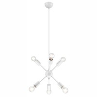 Pendelleuchte Anetha Weiß Metall 6-Flammig Modern Esszimmer Wohnzimmer Lampe