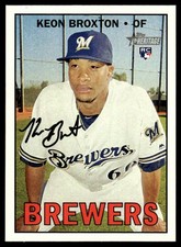 Keon Broxton RC 2016 Topps Heritage #522 Milwaukee Brewers 25447 Baseball Card