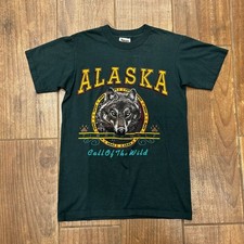 Vintage 90s Alaska Wolf Call Of The Wild T-Shirt S Made in USA
