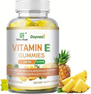 Vitamin E Gummies Immune, Skin & Vision Support Supplement Pineapple Flavor