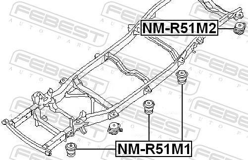 2x ✅Fits FEBEST NM-R51M2 FRAME CUSHION NISSAN PATHFINDER R51M 2005.0 ⭐UK Seller⭐