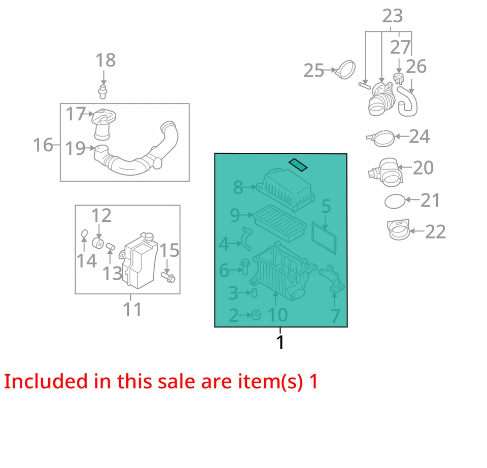 Tubo de manguera de conducto de admisión de filtro de aire Kia Rio5 KKNQZ Foto 2 de 3