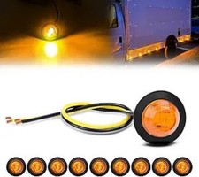 3/4 Inch Bullet Side Marker Light 10PCS Amber Round Clearance LED Color: Amber