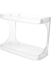 Clear 2-Tier Makeup Organizer Display Case Tiered Cosmetic Storage