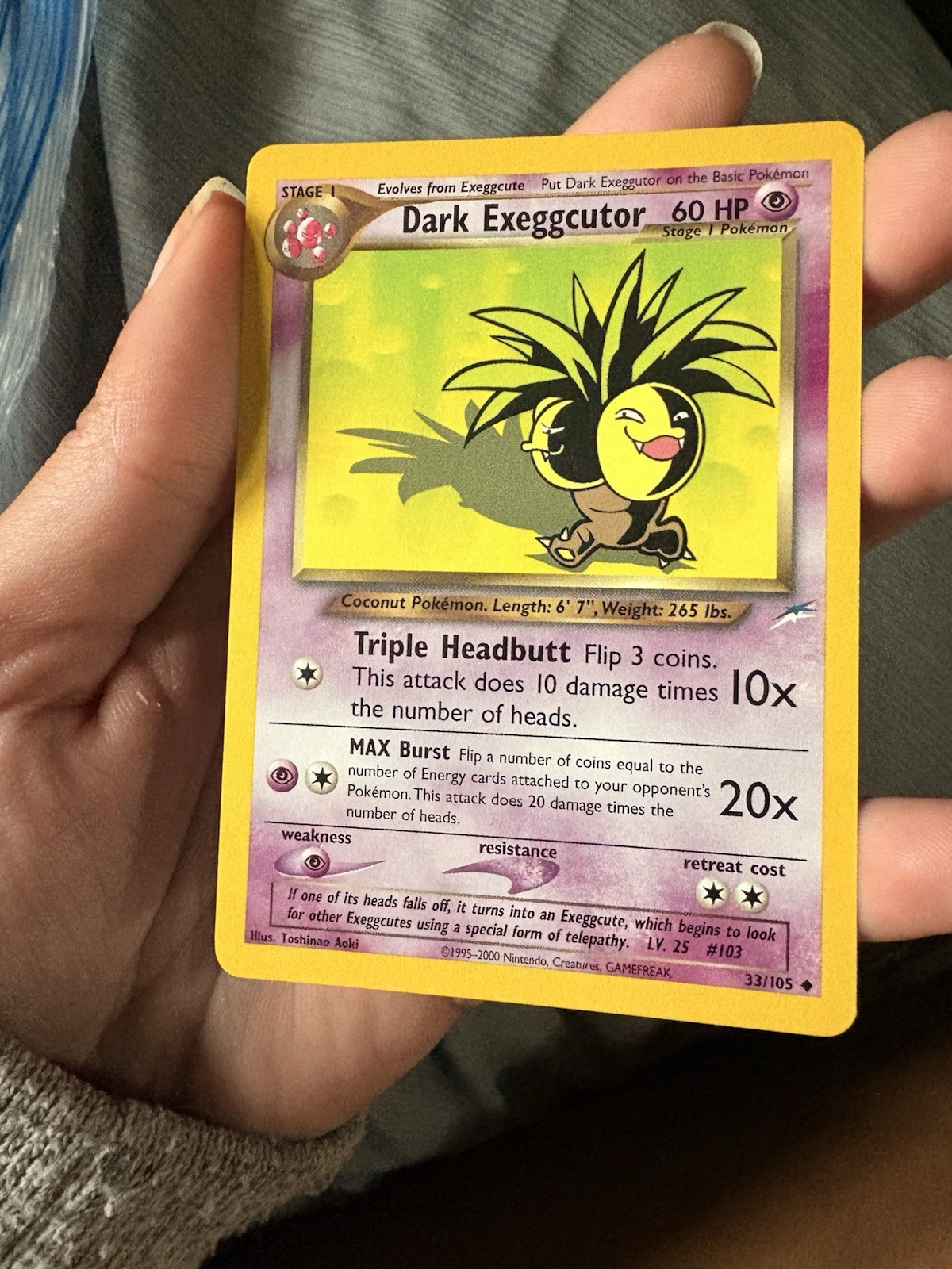 Dark Exeggutor Team Rocket Uncommon EN 33/105 Regular 60 HP Unlimited 2000