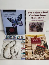 Jewelry Beading 4 Book Lot Beadwork Patterns Beadazzled Cabochon How To Bead VGC