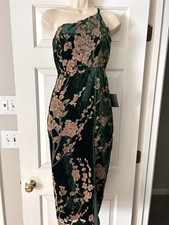 Lulus Midi Dress with Slit in Velvet XS NWT