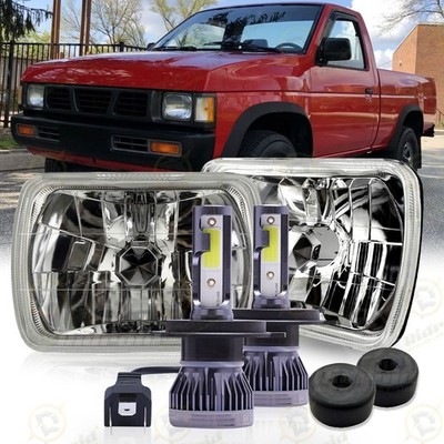 For 1995 1996 1997 Nissan Pickup Hardbody LED Headlights Hi/Low Sealed Beam 7x6''