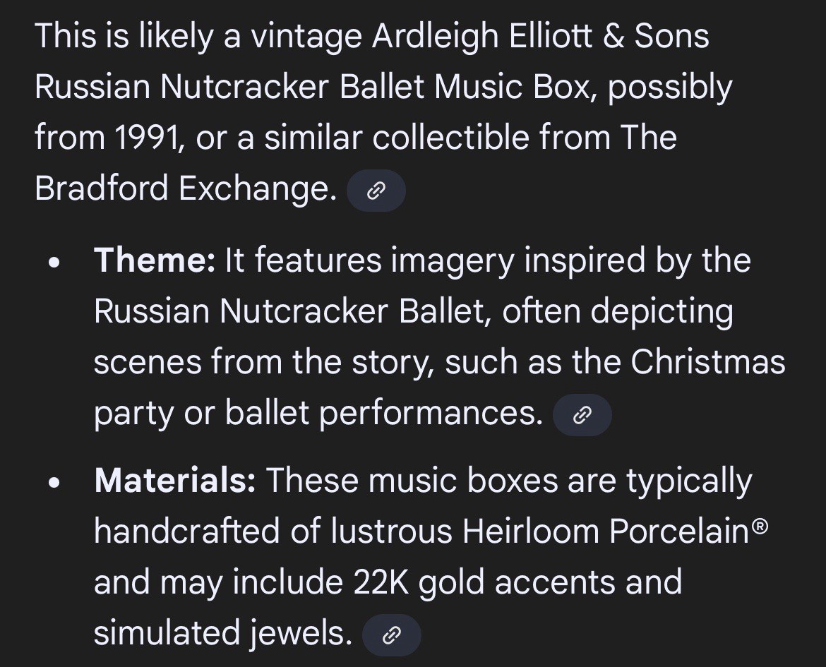 A Vintage Ardleigh Elliott & Sons Russian Nutcracker Music Box.