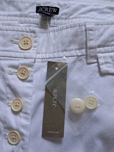 NWT J. Crew Pants Womens 16T White Pleated Button Front Chino High Rise Straight - Picture 5 of 12