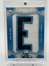 LUKE KUECHLY 2013 TOPPS JERSEY NAMEPLATE AUTHENTIC LETTER PATCH CARD #1/1!