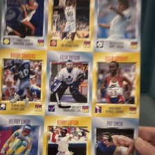KIDS Sports Trading Card Lot 9 Cards Barry Sanders Felix Potvin Kenny Lofton