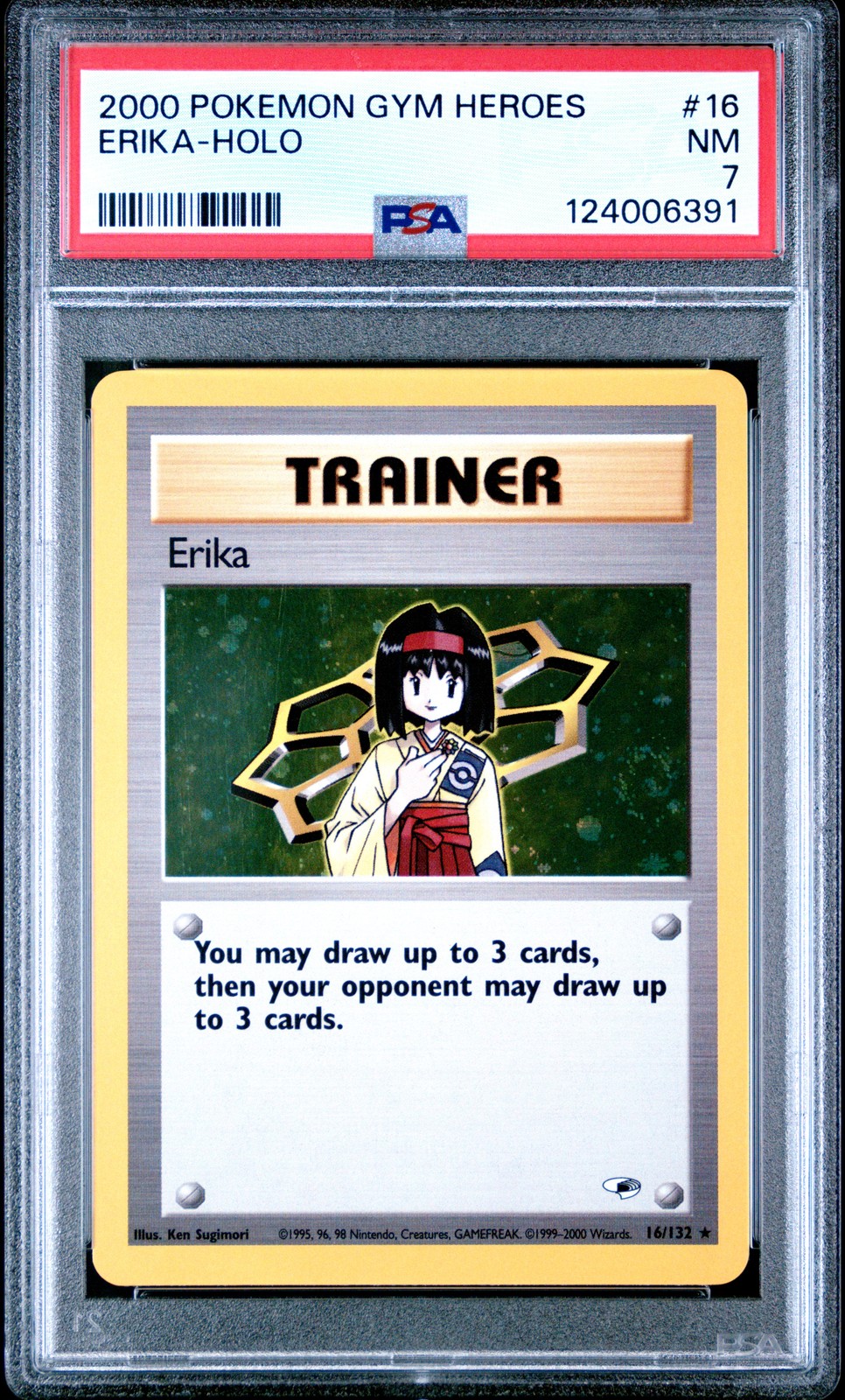 2000 POKEMON GYM HEROES #16 ERIKA-HOLO PSA 7