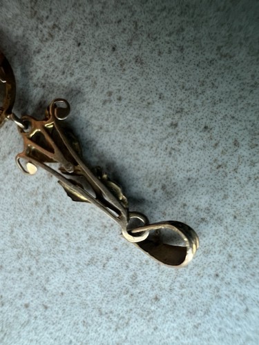 10k Gold Viktorianische Taube Vogel Schwalbe Rubin? Perlenanhänger Lavaliere? Antik - Bild 13 von 16