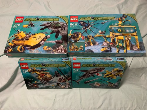 Lego 7773,7774,7775,7776 Aqua Raiders Sets Aqua-Basisstation, Tigerhai NEU&OVP