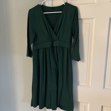 Mother Bee Small Maternity Dress Emerald Green Long Sleeve (I-1333)