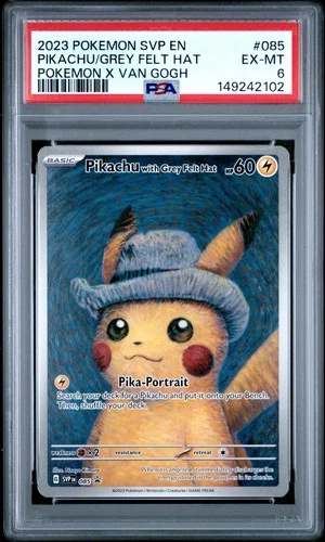 2023 POKEMON SVP EN-SV BLACK STAR PROMO #085 PIKACHU WITH GREY FELT HAT PSA 6