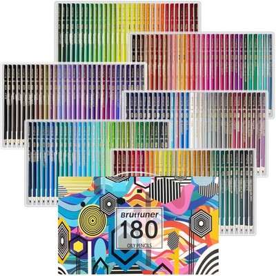 LBW 180 Oil-Based Colored Pencils for Adults, 12 Metallic, Art Drawing Set