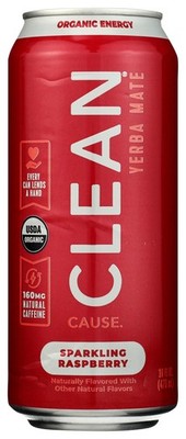 Sparkling Raspberry Organic Yerba Mate By Clean Cause 16 Fl Oz Beverage