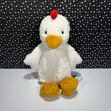 Jellycat Medium BASHFUL CHICKEN   12" Soft Plush Toy RETIRED Farmyard Lovey NWT