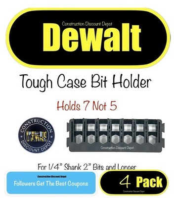 EXTENDED CAPACITY Dewalt Small Pack of 4 Bit Holder Compatible with Tough Case