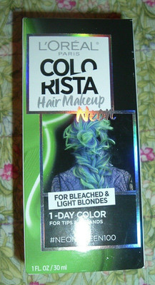 L'OREAL COLORISTA HAIR MAKEUP 1-DAY COLOR FOR BLONDES-#NEONGREEN100-1 OZ
