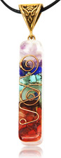 Orgone Chakra Pendant 7 Chakra Stones Necklace Orgonite Pendant with Adjustable