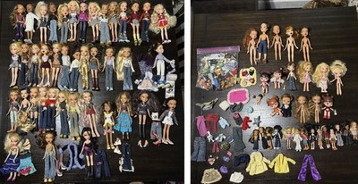 Massive 2001 Lot Vintage Rare Bratz Dolls Clothing Accessories & Shoes. 75 Dolls