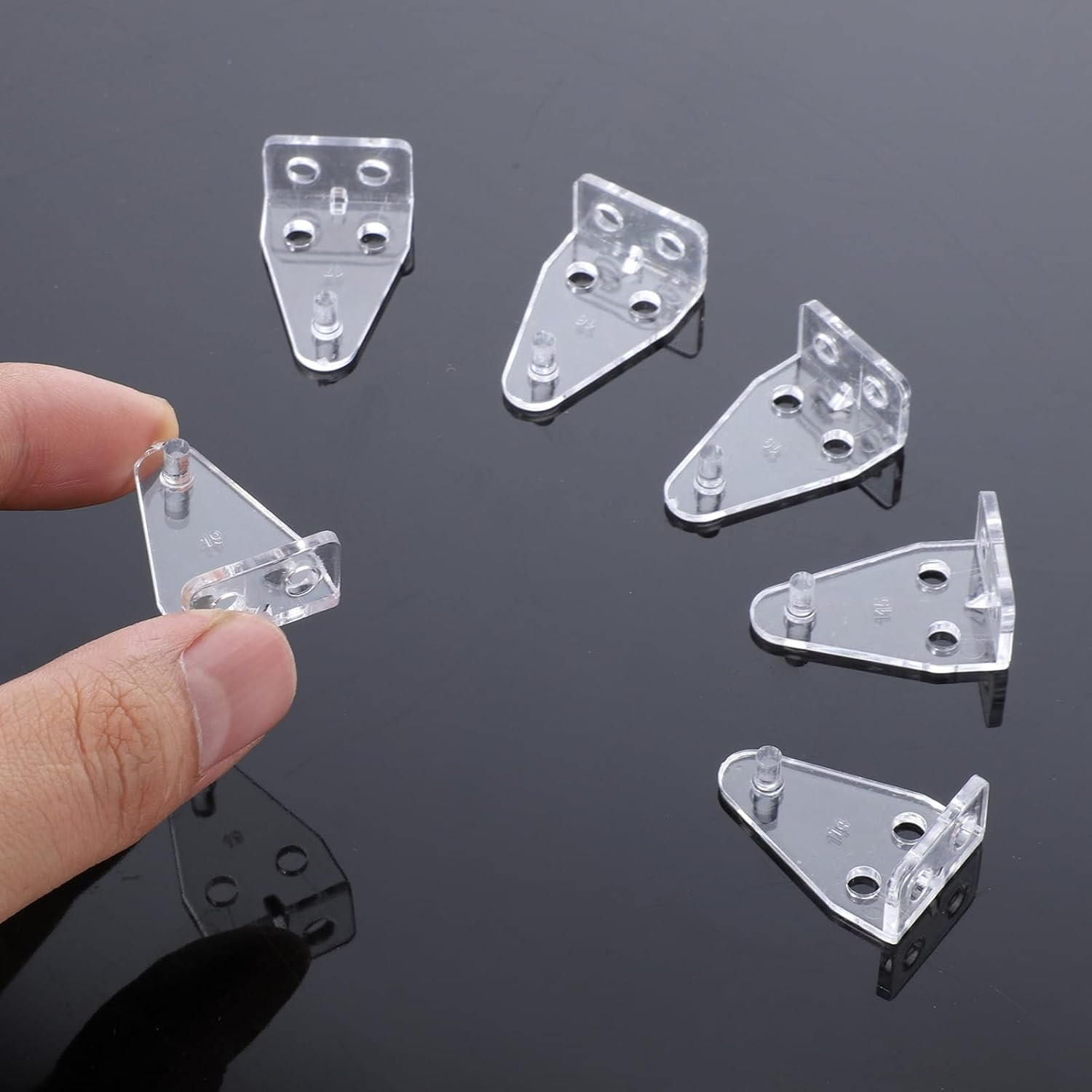 6 Pieces Hold down Bracket 1 Inch Mini Brackets for Blinds Clear Plastic Blind B