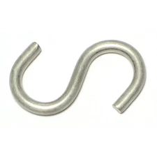 1/8" x 1-1/2" 18-8 Stainless Steel Medium Wire S Hooks (12 pcs.)