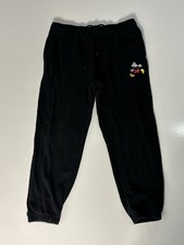 Disney Mickey Mouse Jogger Sweatpants Adult Size Large Black Graphic Logo